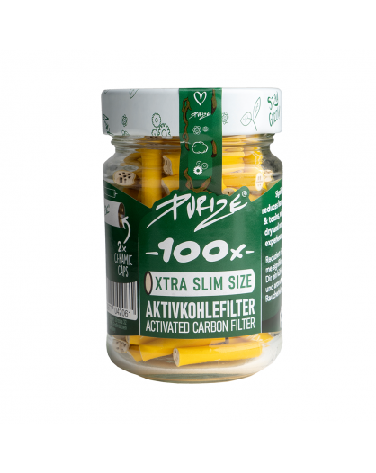 PURIZE® Glas 100 XTRA Slim Size Filtry Żółte